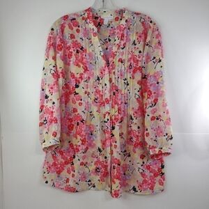 Charter Club women's pink floral blouse size (M)